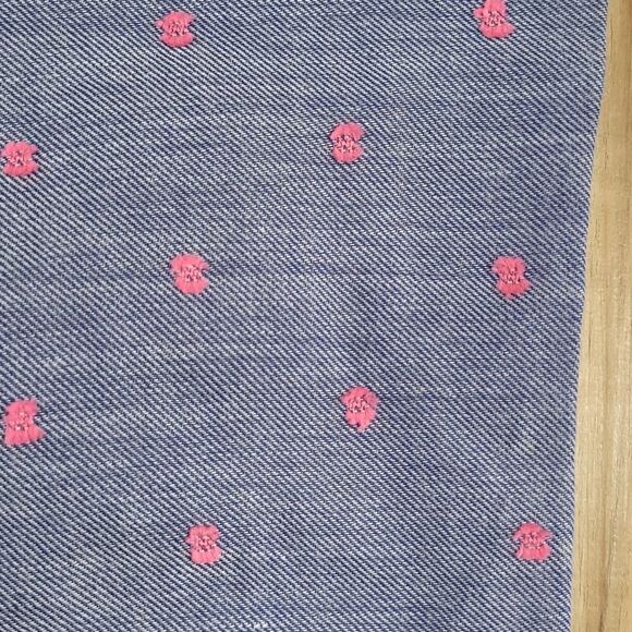 🔺️NWT Sim & Sam Blue & Pink Dotted Buttoned Cuffed Sleeve Top XLarge - Picture 7 of 10